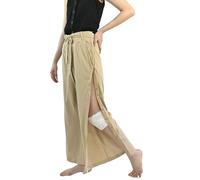 Inspired Comforts Women Tearaway Post Surgery Recovery Pajama Pants with Side Snaps & Pockets, Khaki, Large