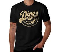 Inspired Dinos Bar and Grill,Men's T-Shirt Black-Style M