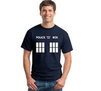 Inspired Doctor Public Police Call Box Navy T Shirts - Kids 7/8 Yrs