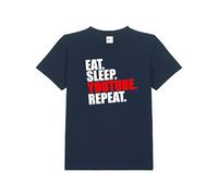 Inspired Eat Sleep YouTube Repeat T-Shirt | Premium Crew Neck Unisex T-Shirt |Regular Fit Short Sleeve 100% Cotton Round Neck T-Shirt |Funny Vintage Style tee for UK Men/Women/Kids Navy