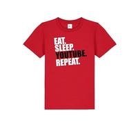 Inspired Eat Sleep YouTube Repeat T-Shirt | Premium Crew Neck Unisex T-Shirt |Regular Fit Short Sleeve 100% Cotton Round Neck T-Shirt |Funny Vintage Style tee for UK Men/Women/Kids