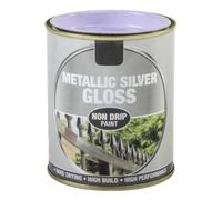 Inspired Essentials 300ml Non Drip Paint Tin Exterior Interior Hard Drying Performance Multi-Purpose Paint Tin for Metal, Wood, Plastic, Walls with Perfect Finish (1, 151 - Metallic Silver Gloss)