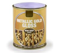 Inspired Essentials 300ml Non Drip Paint Tin Exterior Interior Hard Drying Performance Multi-Purpose Tin for Metal, Wood, Plastic, Walls with Perfect Finish (2, 151 - Metallic Gold Gloss)