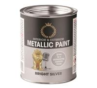 Inspired Essentials 300ml Non Drip Paint Tin Exterior Interior Hard Drying Performance Multi-Purpose Paint Tin for Metal, Wood, Plastic, Walls with Perfect Finish (1, Metallic Silver)