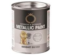 Inspired Essentials 300ml Non Drip Paint Tin Exterior Interior Hard Drying Performance Multi-Purpose Tin for Metal, Wood, Plastic, Walls with Perfect Finish (2, Metallic Silver)