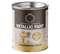 Inspired Essentials 300ml Non Drip Paint Tin Exterior Interior Hard Drying Performance Multi-Purpose Tin for Metal, Wood, Plastic, Walls with Perfect Finish (2, Metallic Gold)
