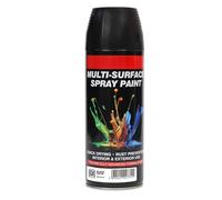 Inspired Essentials - All Purpose Aerosol Spray Paint 400ml Quick Drying Spray, Fast Dry and Excellent Coverage for Metal, Wood, Plastic and More (1, Dekton Black Satin)
