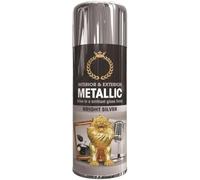 Inspired Essentials Metallic Spray Paint 400ml Multi-Purpose Use, Spray for Metal and Wooden Furniture, Ornaments, Decorative Items and Much More for Interior & Exterior (2, Bright Silver)