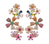 Inspired Floral Statement Earrings Crystal Embellished Design Lightweight Construction Ideal for Bridal Party Attire Crystal Rhinestones Studs Earrings