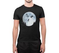Inspired Funny E.T Moon Bicycle Alien I Believe Extraterrestrial Galaxy Cosmic T-Shirt (Black, Large)