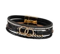 Inspired Leather Multilayer Braided Adjustable Beaded Wristband for Women Jewelry Piece Stackable, One Size, as described, as described