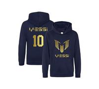 Inspired Messi #10 GOAT Kids Hoodie - Soccer Jersey Inspired Soccer Boys Pullover Hooded Top | Perfect Football Gift Navy