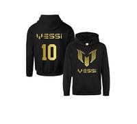 Inspired Messi #10 GOAT Kids Hoodie - Soccer Jersey Inspired Soccer Boys Pullover Hooded Top | Perfect Football Gift Black
