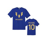 Inspired Messi #10 Goat Unisex Soccer T-Shirt - Jersey Style Football Tee | Gift for Kids, Teens & Adults | Quality Printed Fan Top | Ideal for Match Day, Training, Casual Wear Royal