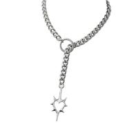 Inspired Openwork Heart with Thorns O Rings Necklace Adjustable | Stainless Steel Unisex Jewelry Adjustable Clavicle Chain Unique Gothic Styles Openwork Thorn Heart