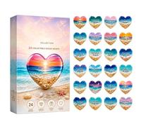 Inspired Pocket Hearts, Compact 24 Piece Glass Coastal Decorative Accent Strong Portable Style Multi Purpose Collectible, for Travel Souvenir Home Office Projects