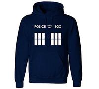 Inspired Police box dr who hoodie sweatshirt Navy blue (Large)