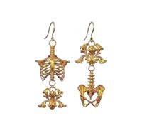 Inspired Skull Dangle Earrings with Floral Alloy Lightweight Ear Accessories Gold/Silver Color Gothic Skeleton Earrings