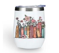 Inspired Tumbler Book Decor Book Lovers Gifts Bookish Coffee Mug Music Lover Gift for Women Mom Girls Sister Bestie Birthday Christmas 12 oz Wine Tumbler Stainless Steel Coffee Thermos with Lid