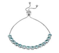INSPIRED VOICES Easy Slider Adjustable Bracelets - Lariat Tennis Bracelets for Women, Rhinestone Bracelets for Women - Blue Bracelet, Pink Bracelet, Purple Bracelet & More, Sterling Silver , crystal