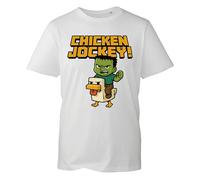 Inspired Youth Chicken Jockey T-Shirt 2025 Funny Trendy Popular Gaming Tshirt Kids Matching Gift Shirt Unisex Kids Adults Tee Tops (White, 7 Years)