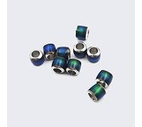 INSPIRELLE 10pcs Mood Beads Color Changing by Temperature Large Hole Barrel Spacer Beads with Stainless Steel Core 6 * 6mm