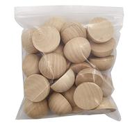 INSPIRELLE 40mm Unfinished Half Round Wooden Beads 25pcs Split Natural Round Wood Balls for Crafts and Christmas Home Party Decorative