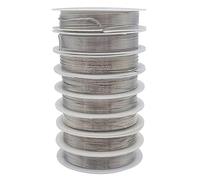 INSPIRELLE 8 Packs Copper Wire Mixed Sizes Craft Jewelry Beading Wire for Beginner Practice (Silver, 32-18 Gaguge)