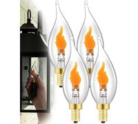 Inspireupt LED Flickering Flame Decoration Light Bulbs -Perfect Ambiance for Halloween Christmas,LED Flickering Candelabra Bulb,Faux Flames Lights Bulb for Outdoor Use,Flickerings Lights Bulb (4)
