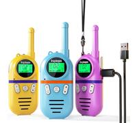 Inspireyes Kids Walkie Talkie, Rechargeable 48 Hours Working Time, Long Range 3 Kilometers, Birthday Gifts for Boys Girls, Outdoor Toys for 3-12 Years Old Kids
