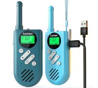 Inspireyes Walkie Talkies for Kids Rechargeable, 48 Hours Working Time 2 Way Radio Long Range, Outdoor Camping Games Toy Birthday Xmas Gift for Boys Age 8-12 3-5 Girls, 2 Pack