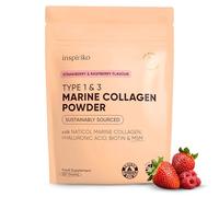 Inspiriko Marine Collagen Powder for Women - Strawberry & Raspberry Flavour - Research-Backed Naticol Marine Collagen with Hyaluronic Acid, Vitamin C, Biotin and MSM. 25 Servings