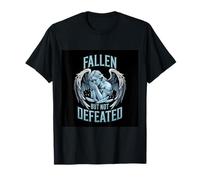 Inspiring angel with saying "Fall but not defeated" T-Shirt