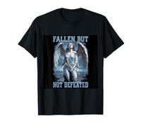 Inspiring angel with saying "Fall but not defeated" T-Shirt
