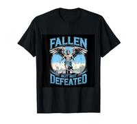 Inspiring angel with saying "Fall but not defeated" T-Shirt