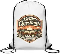 Inspiring Better Questions and Learning Gym Sack Casual Drawstring Bag White