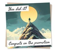 Inspiring Congratulations Card For Promotion For Loved One - Mountain, Peak, Climber - You Did It, Congrats - For Bestie, Friend, Relative, Sister, Brother, Son, Daughter, Granddaughter, Grandson