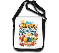 Inspiring Creative Message With Art Tools Shoulder Bag White