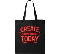 Inspiring Creative Motivation Quote Natural Cotton Tote Bag Black