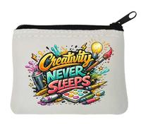 Inspiring Creativity and Artistic Expression Neoprene Coin Purse Pouch 10x11cm White