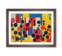 Inspiring Flower Market Abstract H1022 Framed Print for Living Room Bedroom Home Office Décor, Wall Art Picture Ready to Hang, Walnut A2 Frame (64 x 46 cm)