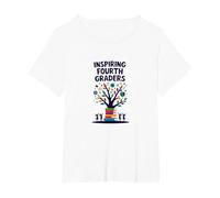 Inspiring Fourth Graders: Knowledge Tree for Young Learners T-Shirt, Women's Plus, White, 5X