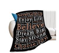 Inspiring Healing Blanket Inspirational Quotes Plush Throw Blanket Super Soft Cozy Warm Motivational Fleece Bedding Blanket Gifts for Kids Girls Boys Women 60"X80"