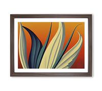 Inspiring Plant Leaf Abstract Framed Print | A4 Walnut Framed Wall Art | Ready to Hang | Abstract Floral Picture | Living Room Bedroom Lounge Office