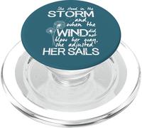 Inspiring Uplifting Storm and Sails Quote for Strong Women PopSockets PopGrip for MagSafe