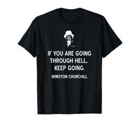 Inspiring Winston Churchill Quote on Never Giving Up T-Shirt