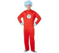 InSpirit Designs Dr. Seuss Adult Thing 1 and Thing 2 Jumpsuit Costume | Officially Licensed | Adult Costumes | Couple costume | Patches, M