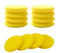 INSPUTOL 12Pcs Car Polishing Pads Polish Soft Foam Applicator Pads Practical Car Polishing Sponge Wax Applicator Sponge for Clean Car Vehicle Auto Glass (Yellow)