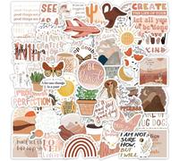 INSPUTOL Boho Aesthetic Stickers Pack, 50 PCS Waterproof Vintage Stickers for Laptop, Water Bottle, Suitcase, Guitar, Scrapbook Accessories
