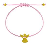 INSPUTOL Guardian Angel Bracelet Silver Adjustable 20cm, Pink Fabric with Metal Pendant for Women and Girls(Boxed-style2)